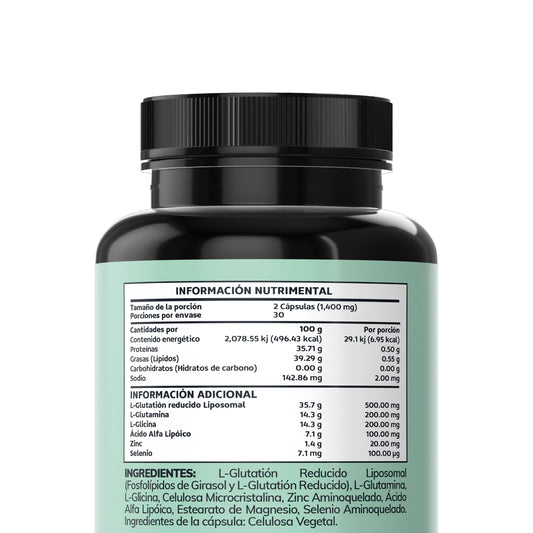 Glutatión liposomal premium | 60 cápsulas