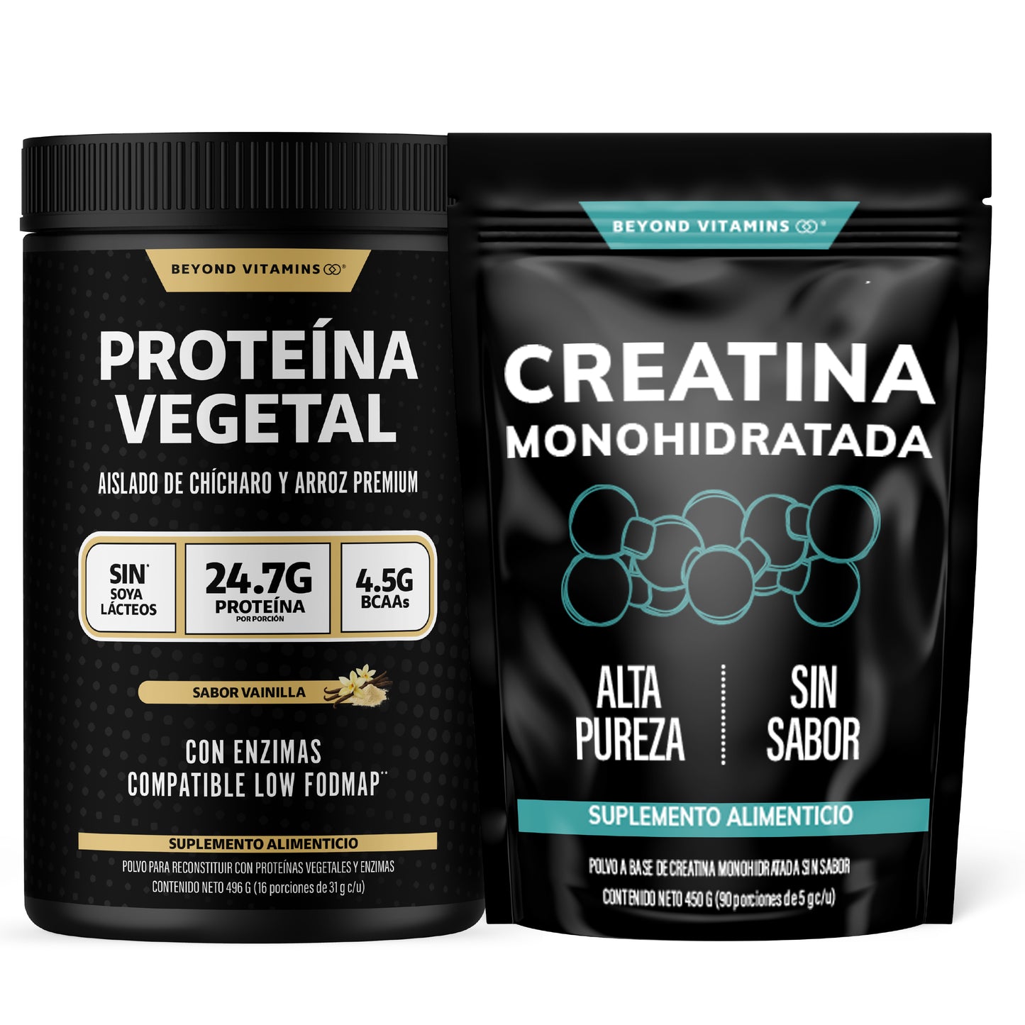 Kit Proteína Vegetal Aislada Vainilla + Creatina monohidratada
