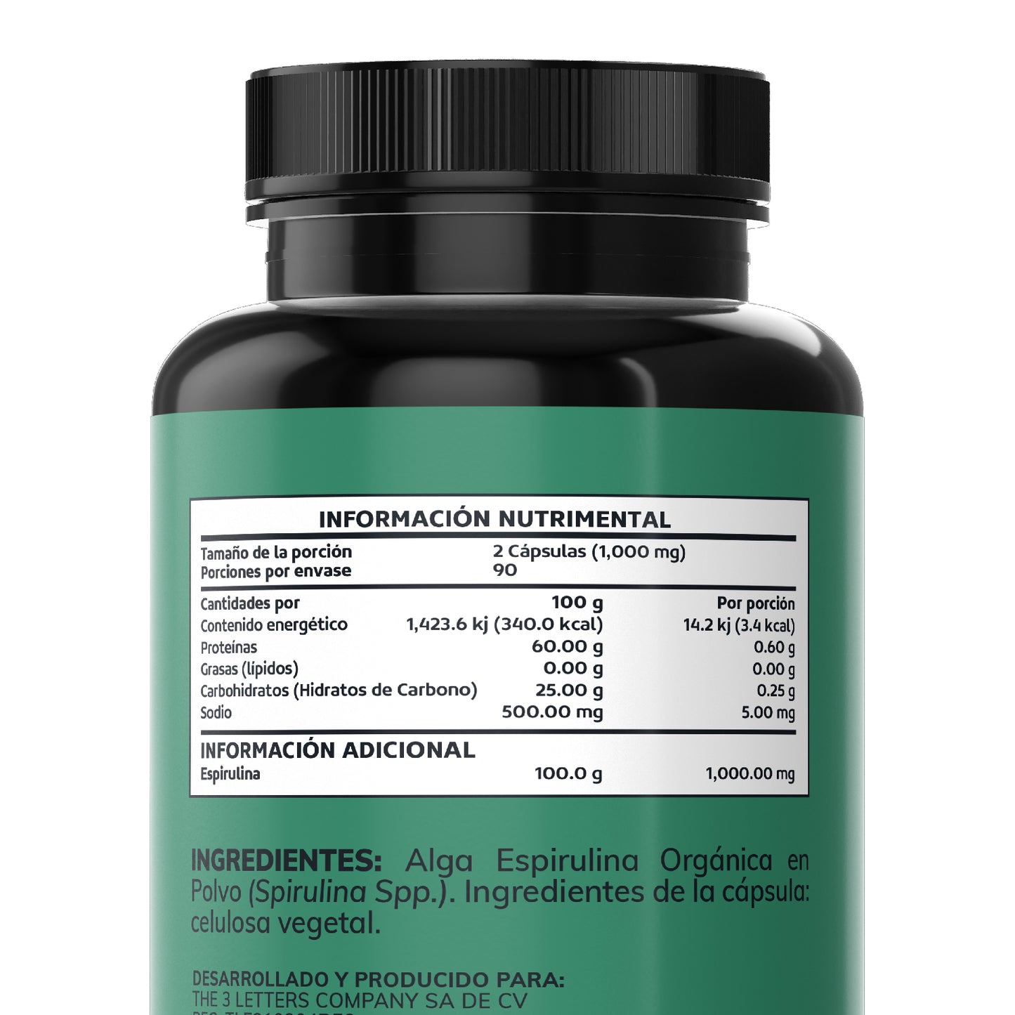 Spirulina Orgánica - 180 Cápsulas
