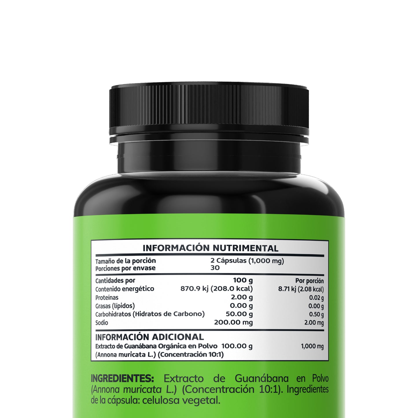 Soursop Guanábana 1000MG | Orgánico - 60 cápsulas