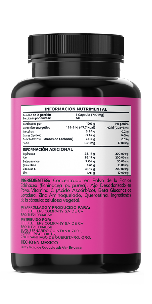 Equinácea Complex | Con ajo + Vitamina C - 60 Cápsulas