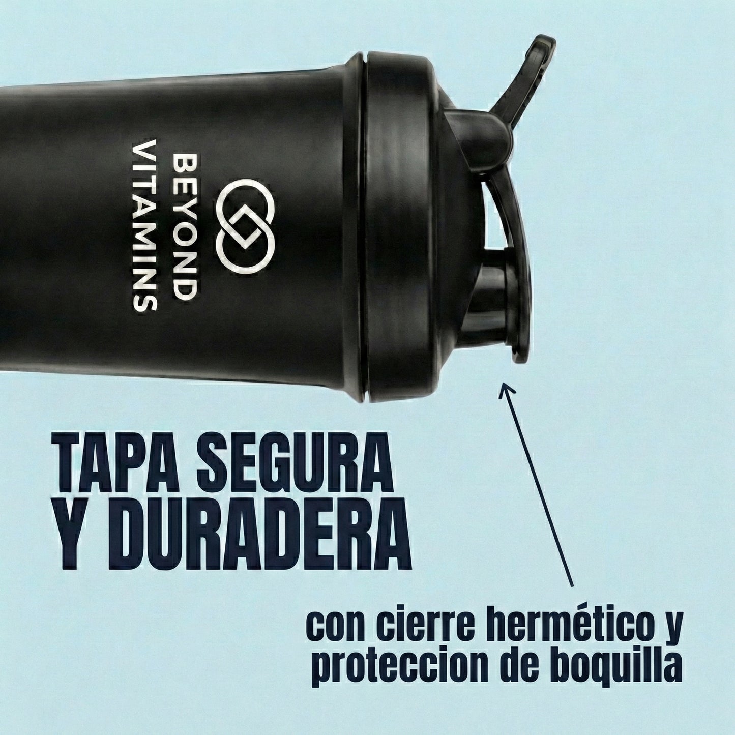 Shaker Beyond Vitamins con batidor de alambre,tapa segura y duradera - 400ml