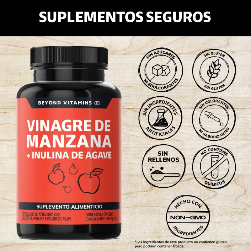 Vinagre de Manzana + Inulina de Agave 60 caps