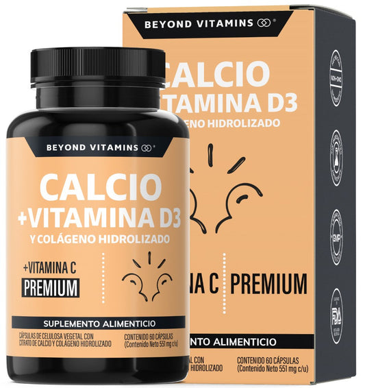 Calcio | Vitamina D3 y Colágeno Hidrolizado 60 Caps