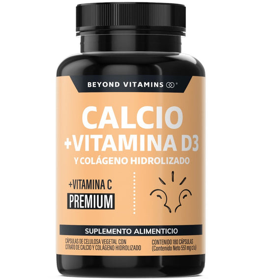 Calcio | Vitamina D3 y Colágeno Hidrolizado 180 Caps