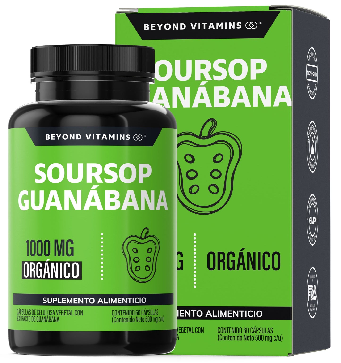 Soursop Guanábana 1000MG | Orgánico - 60 cápsulas