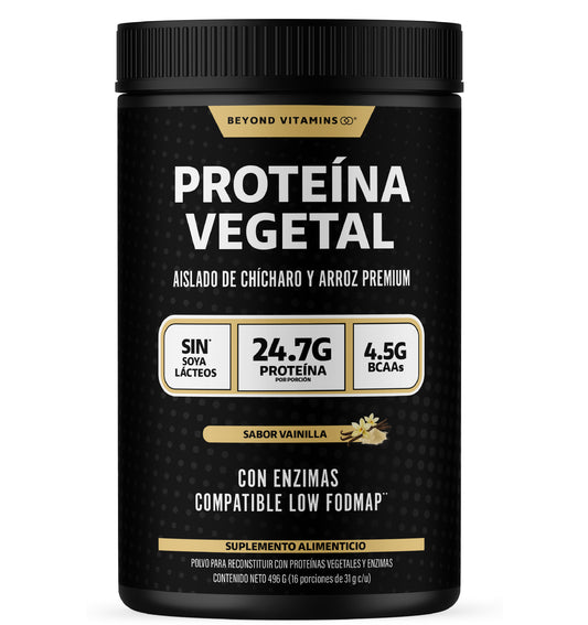 Proteína Vegetal Aislada Arroz y Chícharo 24.7g Proteína 496g - Sabor Vainilla