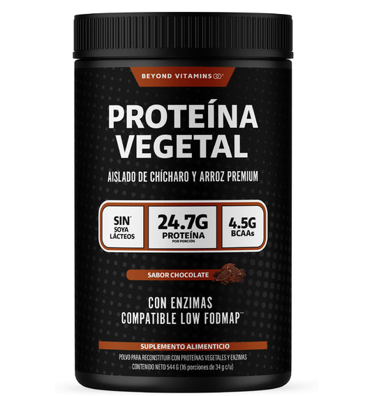 Proteína Vegetal Aislada Arroz y Chícharo 24.7g Proteína 496g - Sabor Chocolate