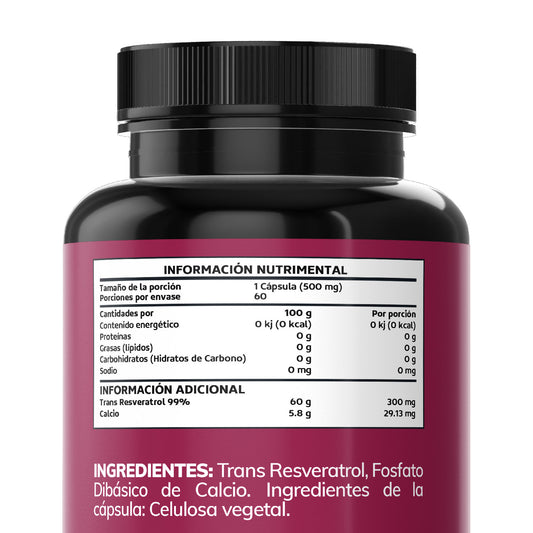 Trans-Resveratrol 99% - 60 cápsulas