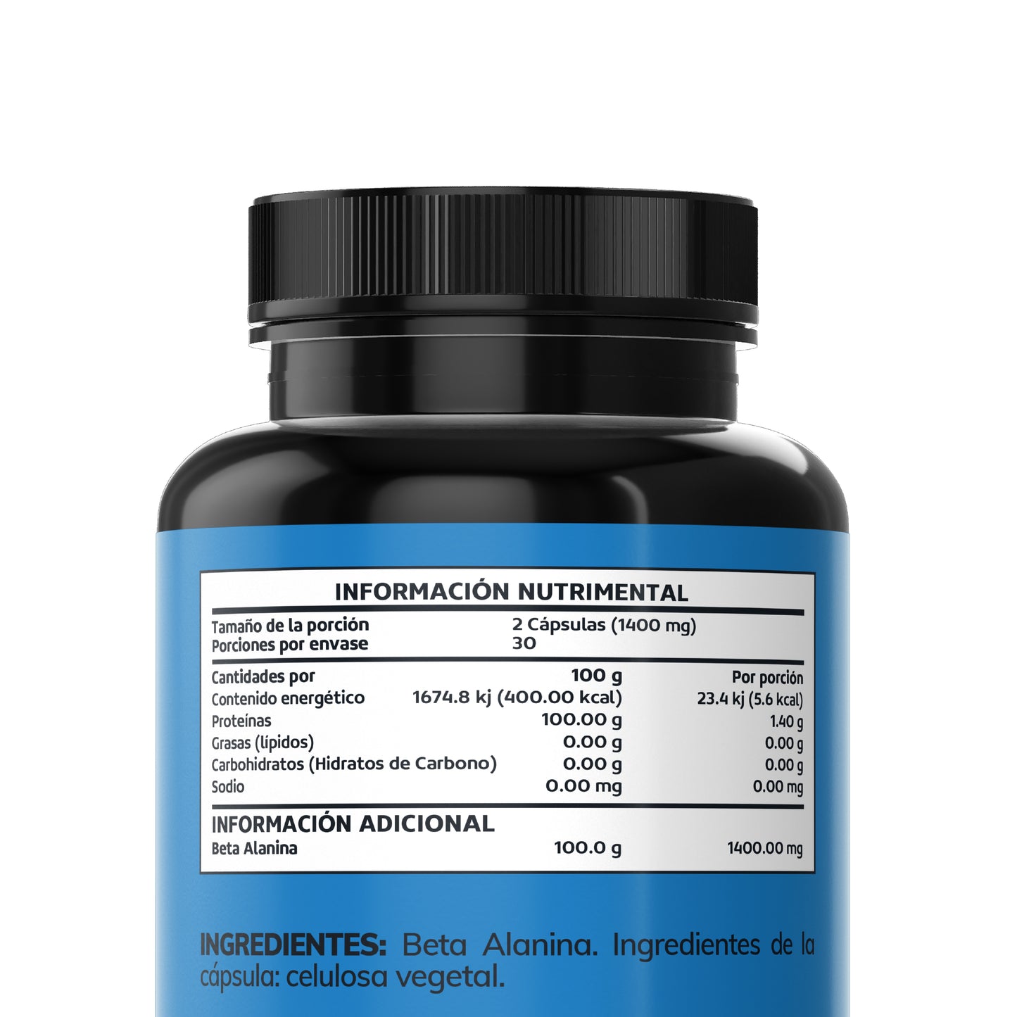 Beta Alanina 1400 MG |  Premium - 60 cápsulas